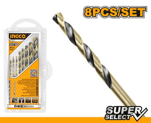 8 Pcs HSS twist drill bits set