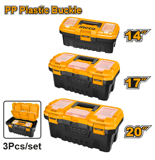 3  Pcs Plastic tool boxes set