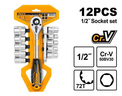 12 Pcs 1/2" socket set