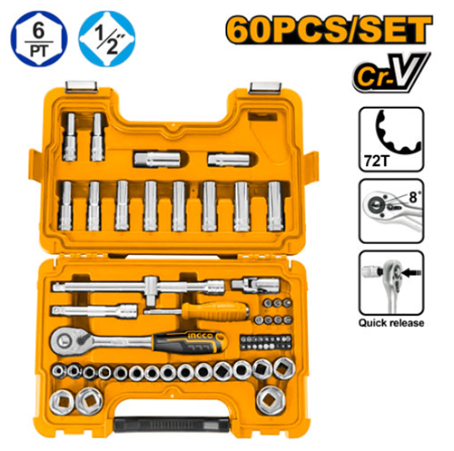 62 Pcs 1/2" socket set